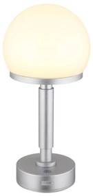 Lampă LED tactilă reîncărcabilă de masă Globo 21034SI HAKU LED/2,5W/5V 2800K argintiu