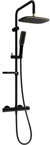 Mexen KX49 set de duș cu pară de tip ploaie și baterie termostatică, Neagră/Aurie - 771504991-75