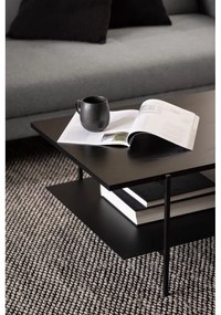 Masă de cafea cu blat în decor de lemn de frasin Actona Angus, negru