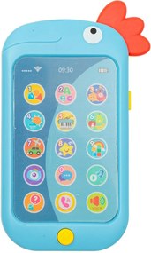 Baby Mix Telefon pentru copii Papagal albastru, 8 x 14 x 2 cm