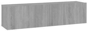 815100 vidaXL Comodă TV de perete, gri sonoma, 120x30x30 cm, lemn compozit