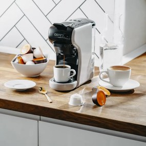 Espressor pentru cafea macinata si capsule 9in1 Camry CR 4414, 3000 W, 19 bar, Bej/Negru