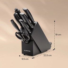 Katsu, set de cuțite din 8 piese, 5 cuțite, 1 pilă de cuțite, 1 foarfecă universală, suport pentru iPad