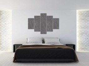 Tablou - Frunze de palmier gri (150x105 cm)