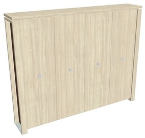 Dulap înalt pentru haine Verno+ S 260 x 46 x 210 cm, salcâm / maro