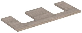Blat pentru lavoar Geberit One cu decupaj dublu 120 cm nuc american Hickory