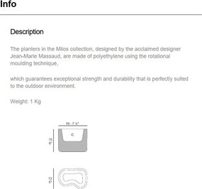 Ghiveci plante design decorativ modern exterior/interior MILOS NANO II