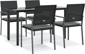 vidaXL Set mobilier de grădină cu perne, 5 piese, poliratan și oțel