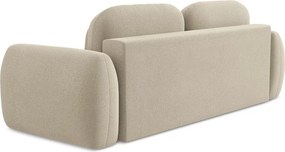 Canapea maro deschis extensibilă/cu spațiu de depozitare cu tapițerie din țesătură bouclé 266 cm Pele – Makamii