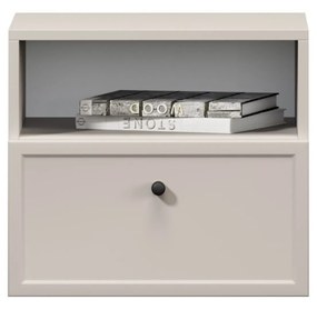 Noptieră suspendată Lorini 45 cm cu sertar - cașmir / mâner negru