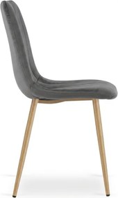 Scaun din catifea gri LAVA PEWTER GREY