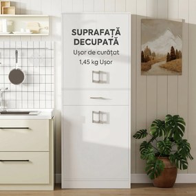 HOMCOM Bufet de Bucătărie cu 2 Corpuri, Sertar și Rafturi Reglabile Alb | Aosom Romania