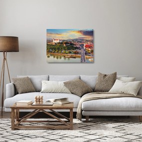 Tablou pe sticlă - Panorama bratislavei, Slovacia (70x50 cm)