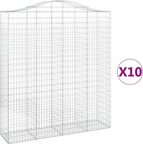 vidaXL Coșuri gabion arcuite, 10 buc 200x50x220/240cm, fier galvanizat