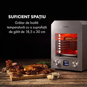 Klarstein Hannibal grătar de înaltă temperatură pentru interior 2.200W 850°C inox argintiu