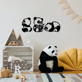 Set 3 Accesorii Decorative de Perete Pandas - 298, Metal