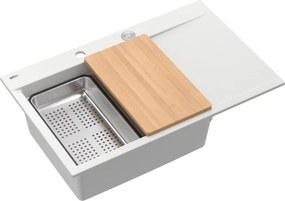 Statie de lucru incastrata Quadron Josh 111 finisaj alb - inox 78x50 cm