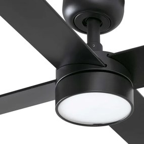 Ventilator LED dimabil FARO 34356WT-1TW RUDDER L 18W/230V maro/negru d. 132 cm WT + telecomandă