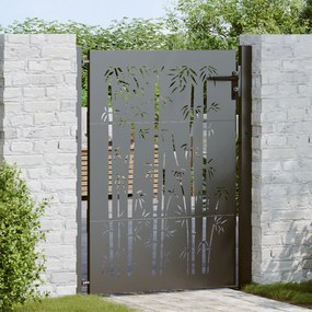 vidaXL Poartă de grădină Negru 105 x 125 cm Oțel vopsit în pulbere