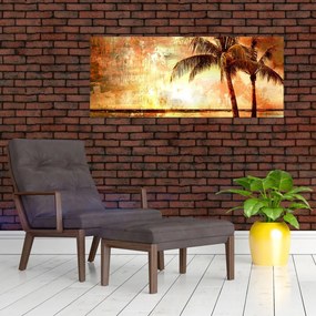 Tablou - Palmieri pe plajă (120x50 cm)