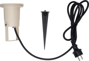 Spot cu țăruș bej GU10 50mm reglabil IP65 cu cablu și ștecher inclus - Basic