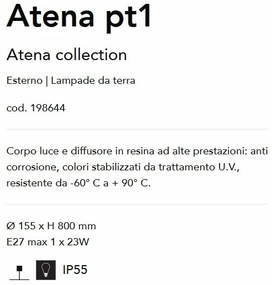 Stalp iluminat exterior modern ATENA PT1 BIANCO