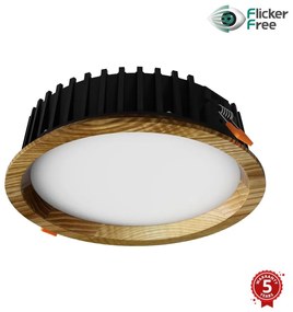 Corp de iluminat LED încastrat RONDO LED/6W/230V 3000K d. 15 cm lemn masiv frasin APLED