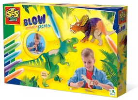 Set creativ - Desenez dinozauri din lemn cu markere cu aerograf