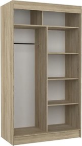 Dulap cu usi glisante si oglinda 120x215 cm, Gilton, ADRK Furniture (Culoare: Alb)