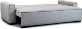 Canapea extensibila pentru trei persoane cu taburet SMART SET, gri deschis