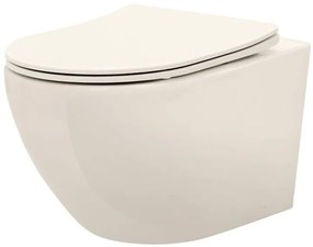 Vas WC suspendabil REA Carlo Mini Rimless Ecru