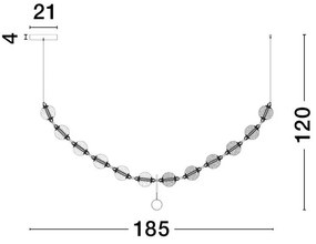 Lustra LED suspendata moderna design elegant BRILLANTE