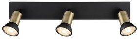 Spot DREW 3xGU10/35W/230V negru/alamă Globo 57998-3B