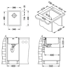 Chiuveta bucatarie inox culoare cupru Alveus Monarch Quadrix 20 Cupru