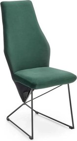 Scaun tapitat K485, verde inchis, stofa catifelata, 44x63x96 cm