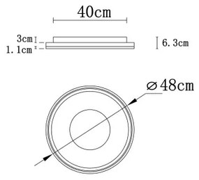 Plafonieră LED dimabilă Globo 48558-48 EILA LED/48W/230V d. 48 cm + telecomandă