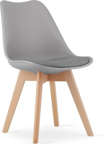 OFERTA Scaun gri deschis BALI MARK cu picioare din lemn de fag II. calitate