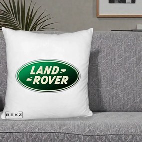 Perna Personalizata cu emblema Land Rover, 40x40 cm, Alb Pufos, Husa Detasabila, Perna Inclusa, BEKZ®