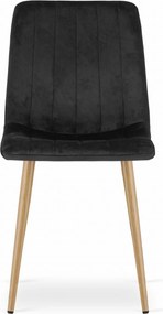 Scaun de catifea neagra LAVA