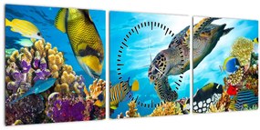 Tablou - Recif de corali (cu ceas) (90x30 cm)