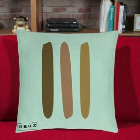 Perna Decorativa Abstract Linii Terracotta, 40x40 cm, Verde Menta, Husa Detasabila, Perna Inclusa, BEKZ®