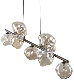 Lustră suspendată pe cablu LAVA 9xG9/8W/230V bronz/bej fumuriu