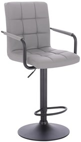 HC1015WP Scaun Gri Piele Ecologica Bază Neagră