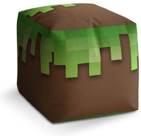 Taburet Cube Green Blocks 2, maro / verde