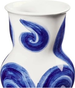 Vază albastră din gresie pictată manual Tulle – Kähler Design