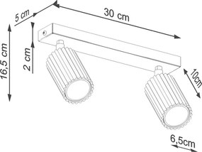 Spot taupe din metal 6,5x30 cm Gleam – Sollux