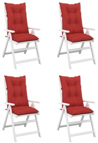 Perne pentru scaun de gradina, 4 buc., rosu, 120x50x7 cm 4, Rosu, 120 x 50 x 7 cm