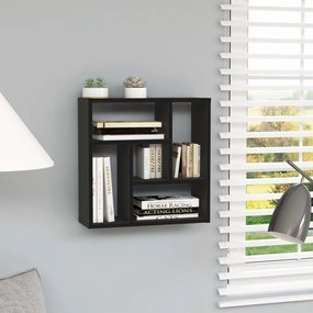 vidaXL Raft de perete, negru, 45,1 x 16 x 45,1 cm, lemn prelucrat