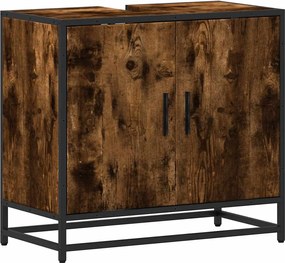 vidaXL Dulap pentru chiuvetă de baie stejar afumat 65x33x60 cm lemn