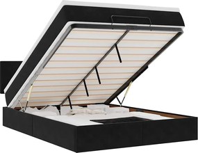 vidaXL Cadru de pat otoman cu saltea neagră 140x190cm catifea